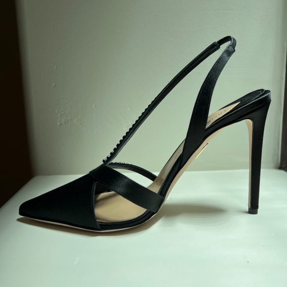 Tamara Mellon “Room Key” Black Satin